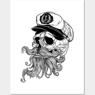 Sailor Bearded Skull Posters and Art